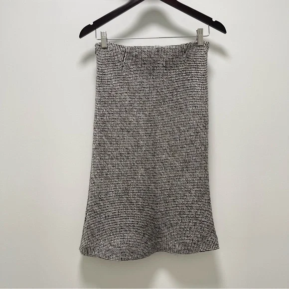 Anteprima Tweed Black White Knee Length Skirt Size EU 38 Small